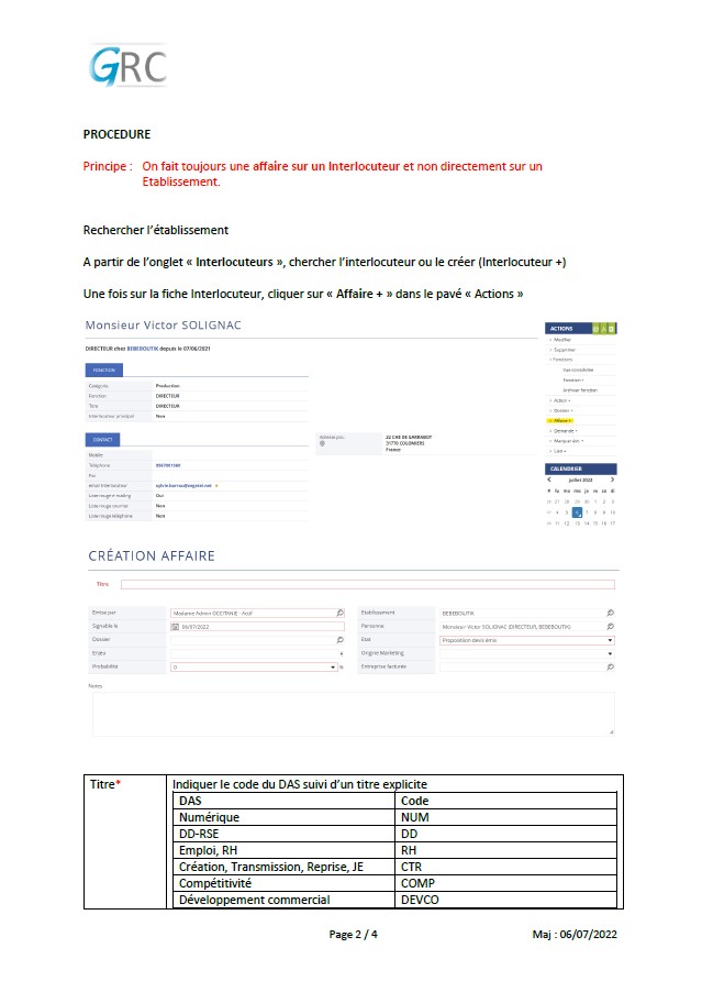procedure saisie des affaires