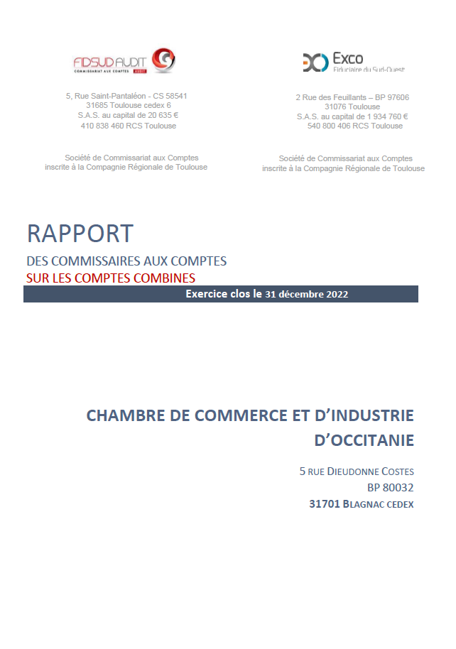 couverture rapport commissaire aux comptes combines